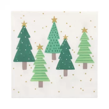 PAPSTAR božićne salvete „Winter Trees” 330 x 330 mm, tiskane, 1/4 preklop, 3-slojne