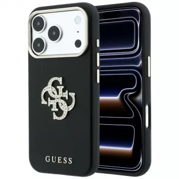 Guess futrola Smooth & Big Strass Logo za iPhone 18 Pro / 17 Pro, crna
