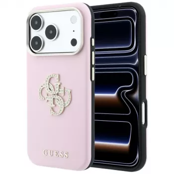 Guess futrola Smooth & Big Strass Logo za iPhone 18 Pro / 17 Pro, roza