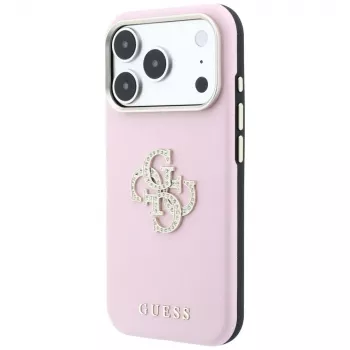Guess futrola Smooth & Big Strass Logo za iPhone 18 Pro / 17 Pro, roza