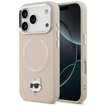 Karl Lagerfeld Choupette Pin MagSafe futrola za iPhone 17 Pro, roza