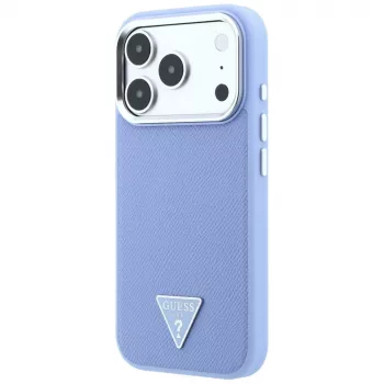 Guess Grained Triangle Logo MagSafe futrola za iPhone 18 Pro Max / 17 Pro Max, plava