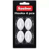 Sauber Oval Hooks, 4 pcs, 2.3x4 cm, White