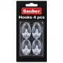 Sauber ovalne kuke, 4 kom., 2,3x4 cm, prozirne