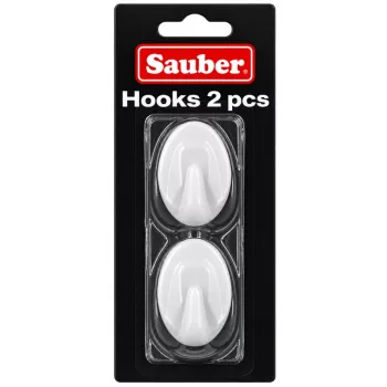 Sauber ovalne kuke, 3 x 4,7 cm, bijele, 2 kom.