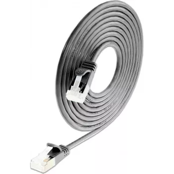 Wirewin SLIM Cat6a 10 Gigabit U/FTP lagani patch kabel, okrugli, Ø 3,8 mm, 0,15 m, crni