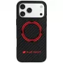 Audi RSQ Carbon Fiber Sport Red Circle MagSafe futrola za iPhone 18 Pro Max / 17 Pro Max, crna