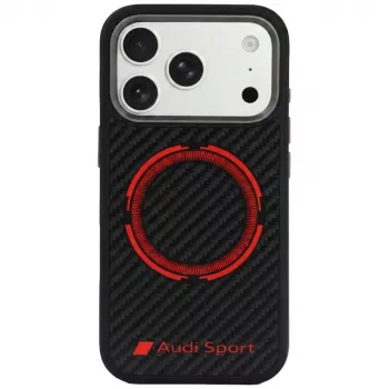 Audi RSQ Carbon Fiber Sport Red Circle MagSafe futrola za iPhone 18 Pro / 17 Pro, crna