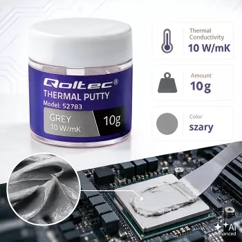 Qoltec visokovodljiva termalna masa | Termalna pasta 10 W/m-K | 10 g | siva