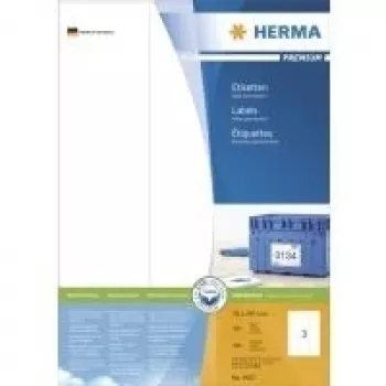HERMA Premium trajne etikete, bijele, 70 x 297 mm, 300 etiketa (100 listova x 3) (4657)