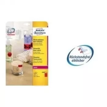 Avery L7670R okrugle etikete, neonsko crvene, Ø 63,5 mm, 300 kom. (25 listova x 12)