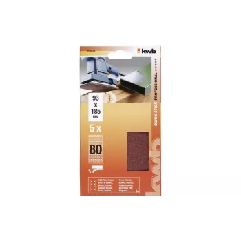 kwb 818308 brusni papir granulacija 80 (D x Š) 185 mm x 93 mm 5 kom