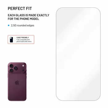Fixed 2.5D zaštitno staklo za zaslon s aplikatorom protiv prašine za Apple iPhone 18 Pro Max, 2 kom.