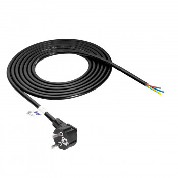 Akyga AK-OT-01S CEE 7/7 kabel napajanja s otvorenim krajem, 3x 1,5 mm² bakar, 1,5 m, crni
