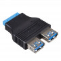 Akyga AK-CA-58 interni USB 3.0 19-pin header (F) na 2x USB-A 3.0 (F) adapter