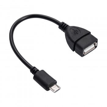 Akyga AK-AD-09 Micro USB-B (M) na USB-A (F) OTG adapter kabel, 15 cm, crni