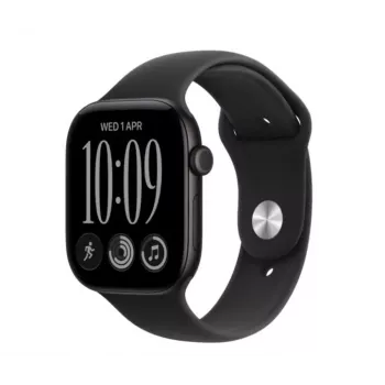 Apple Watch Series 12 smartwatch, GPS, 46 mm, Black aluminium case, Black Sport Band, S/M