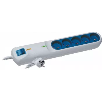 Lestar LF 2001A surge protector power strip, 3 outlets, 5 m, grey