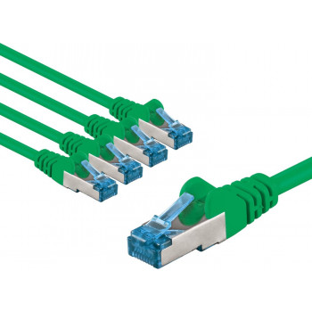 Goobay CAT 6A patch kabel, S/FTP (PiMF), 5 m, zeleni, set od 5 komada