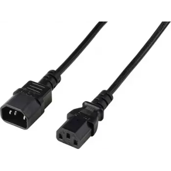 Renkforce Deluxe power extension cable, IEC C13 plug to IEC C14 socket, 3 m, black