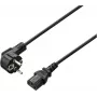 Renkforce priključni kabel za napajanje, kutni schuko utikač na utikač C13, 2 m, crni