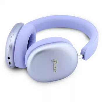 Guess GUE005825 on-ear slušalice, Bluetooth, Metallic Effect Metal Script Logo, ENC, ljubičaste