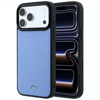 Mercedes Mer008915 kožna maskica u mesh izvedbi s Bow Line, MagSafe, za iPhone 18 Pro / 17 Pro, plava