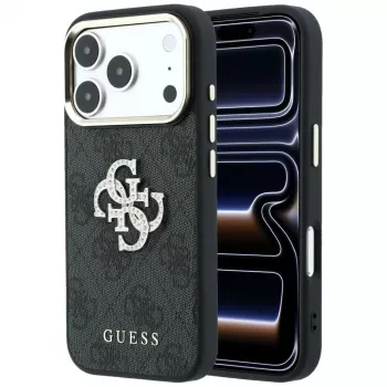 Guess GUE005499 4G & Big Strass Logo maskica za iPhone 18 Pro / 17 Pro, crna