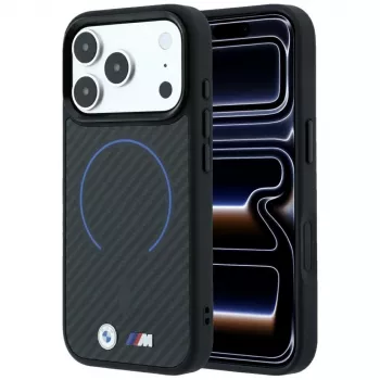 BMW M Kevlar Blue Print Ring MetalLogo MagSafe maskica za pametni telefon za iPhone 18 Pro Max / 17 Pro Max, crna