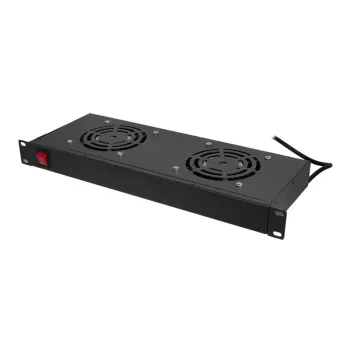 LogiLink FAU102B 19″ ventilacijska jedinica, 2 ventilatora, s prekidačem, 1U, crna
