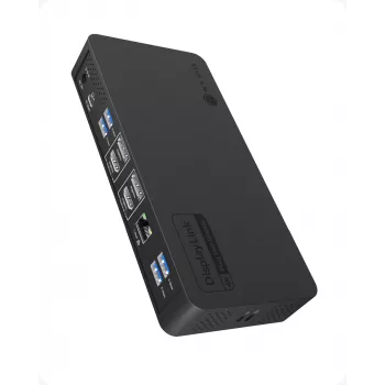 ICY BOX IB-DK2255AC 11-u-1 priključna stanica za prijenosno računalo, DL6950 čip, 2x video (2x DP/HDMI 4K@60 Hz), 96 W PD prema hostu, Gigabit LAN, host C+A 10 Gbit/s, crna