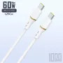 Dudao 1 m 60 W podatkovni kabel od tekućeg silikona USB-C na USB-C, bijeli