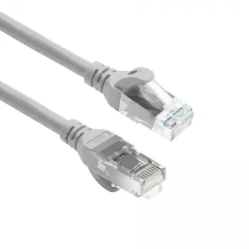 ACT FC1000 ultra-fleksibilni patch kabel, U/UTP CAT6A, TPE, RJ45 sa zaštitom jezičca, 0,5 m, sivi