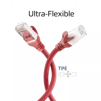 ACT FC2500 S/FTP CAT6A Patch kabel, 0,5 m, crveni