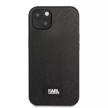 Karl Lagerfeld KLHCP13MSFMP2K tvrda futrola za iPhone 13 / 14 / 15, Saffiano Plaque, crna