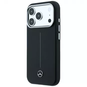 Mercedes Leather Semi Wrap Iconic Line MagSafe futrola za iPhone 18 Pro / 17 Pro, crna