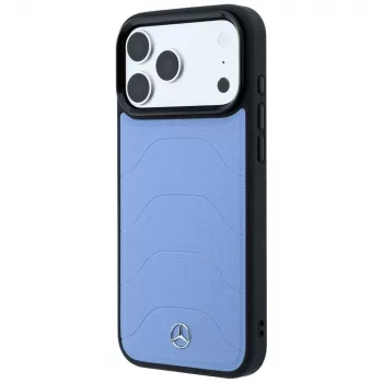 Mercedes kožna mrežasta futrola s lukom, MagSafe, za iPhone 18 Pro Max / 17 Pro Max, plava