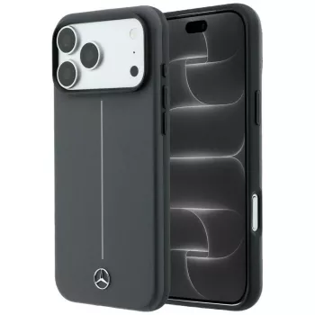 Mercedes Mer008907 kožna polu-omotnica s Iconic Line MagSafe futrola za iPhone 18 Pro / 17 Pro, antracit