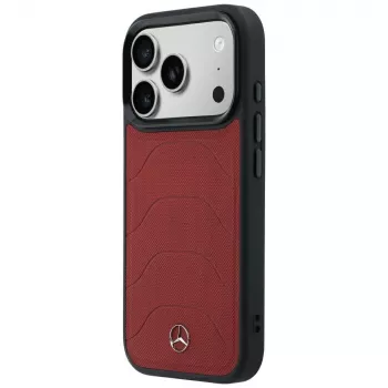 Mercedes Mer008874 kožna mrežasta s Bow Line MagSafe futrola za iPhone 18 Pro Max / 17 Pro Max, bordo crvena