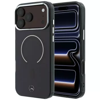 Mercedes Mer008921 Double Layer Iconic Logo MagSafe maska za iPhone 18 Pro Max / 17 Pro Max, bordo crvena