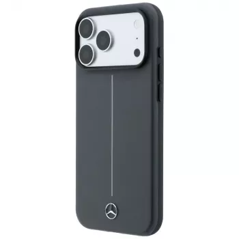 Mercedes kožna polu-omotnica s Iconic Line MagSafe futrola za iPhone 18 Pro Max / 17 Pro Max, antracit