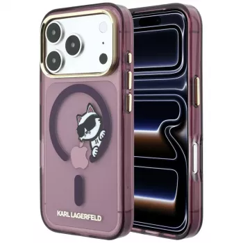 Karl Lagerfeld Peekaboo Logo maska s MagSafe za iPhone 18 Pro Max / 17 Pro Max, bordo
