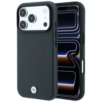 BMW Sign Kevlar Metal Logo MagSafe maska za iPhone 18 Pro Max / 17 Pro Max, antracit