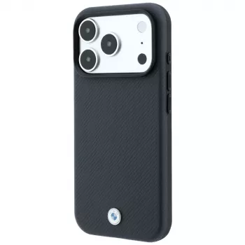 BMW Sign Kevlar Metal Logo MagSafe maska za iPhone 18 Pro Max / 17 Pro Max, antracit