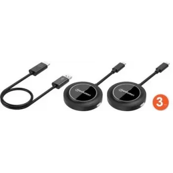 Manhattan 154598 1080p bežični HDMI set za prezentacije s 2 USB-C odašiljačka modula, crni