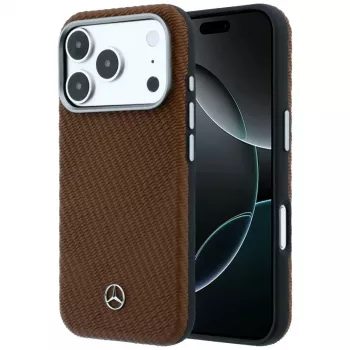 Mercedes Mer008905 futrola za iPhone 18 Pro / 17 Pro, Leather Semi Wrap Wood Effect, MagSafe, camel