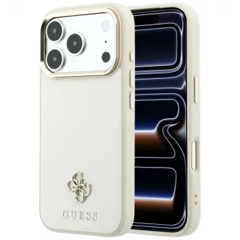 Guess GUE005532 futrola za iPhone 18 Pro / 17 Pro, Saffiano Small 4G & Classic Logo, MagSafe, bež