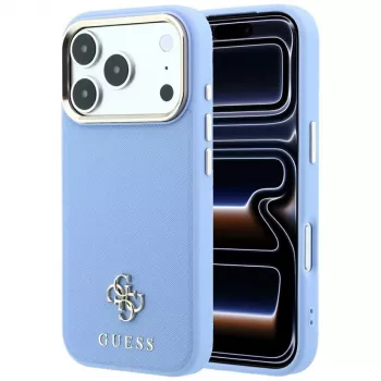 Guess GUE005536 Saffiano Small 4G & Classic Logo MagSafe futrola za iPhone 18 Pro Max / 17 Pro Max, svijetloplava