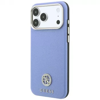 Guess GUE005539 Grained Round Strass Logo MagSafe futrola za iPhone 18 Pro / 17 Pro, plava