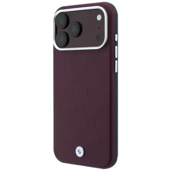 BMW BMW001224 Sign Deboss Quilted Metal Logo MagSafe futrola za iPhone 18 Pro Max / 17 Pro Max, bordo